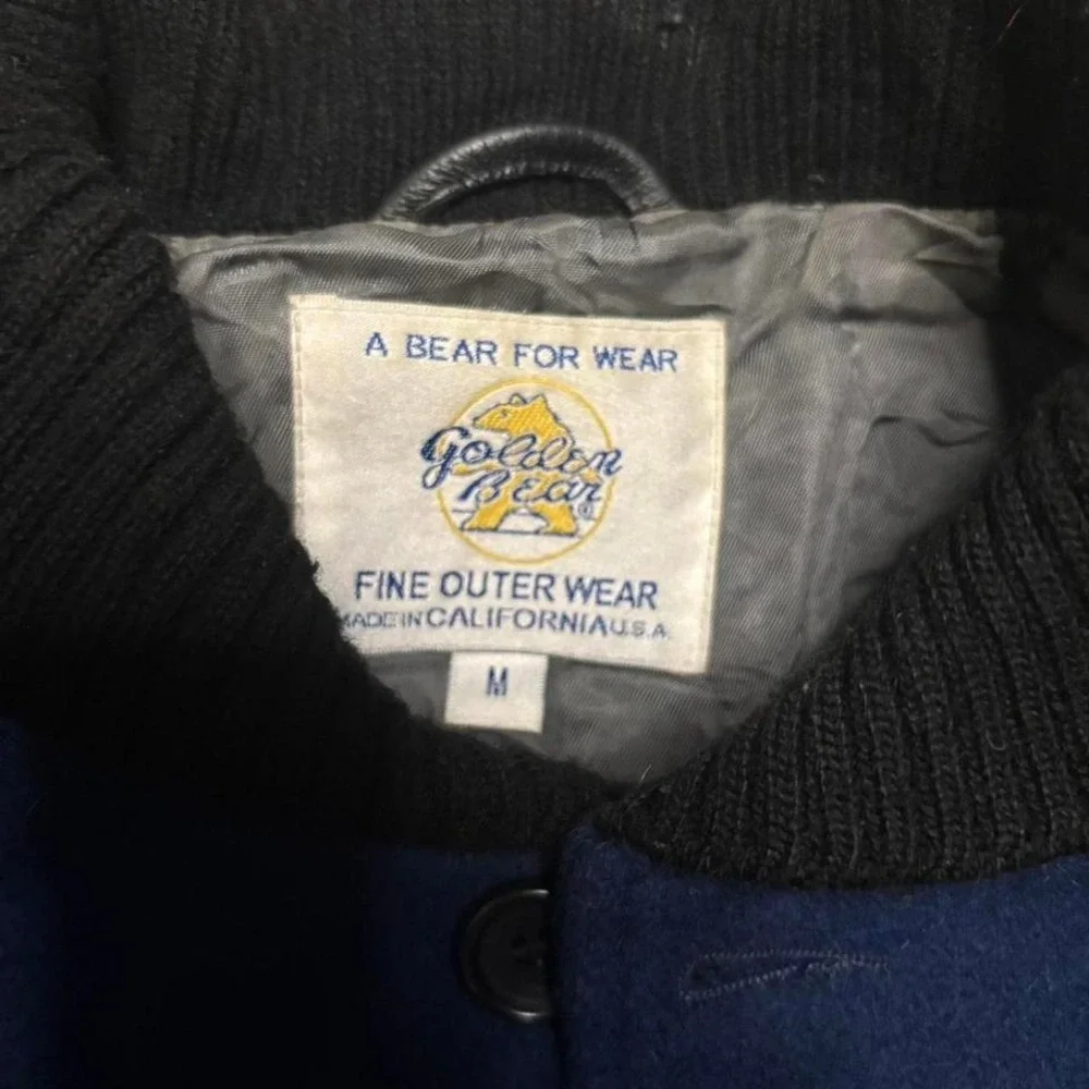 1960s rare vintage Golden Bear varsity jacket with leather sleeves and collar - Picture 2 of 5